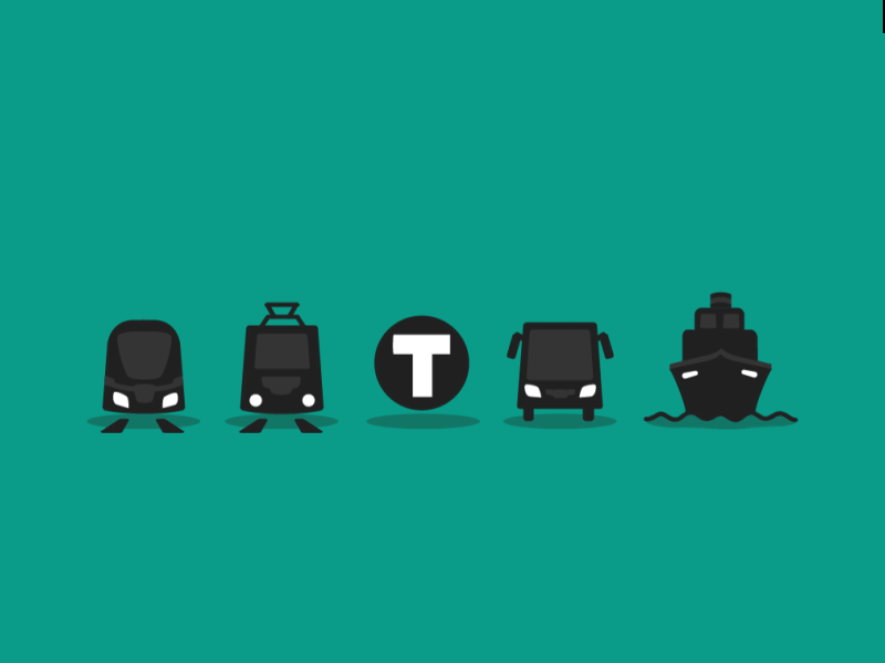 Transit vehicles loop animation