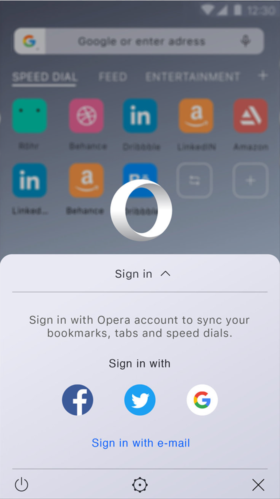 Opera speed dial