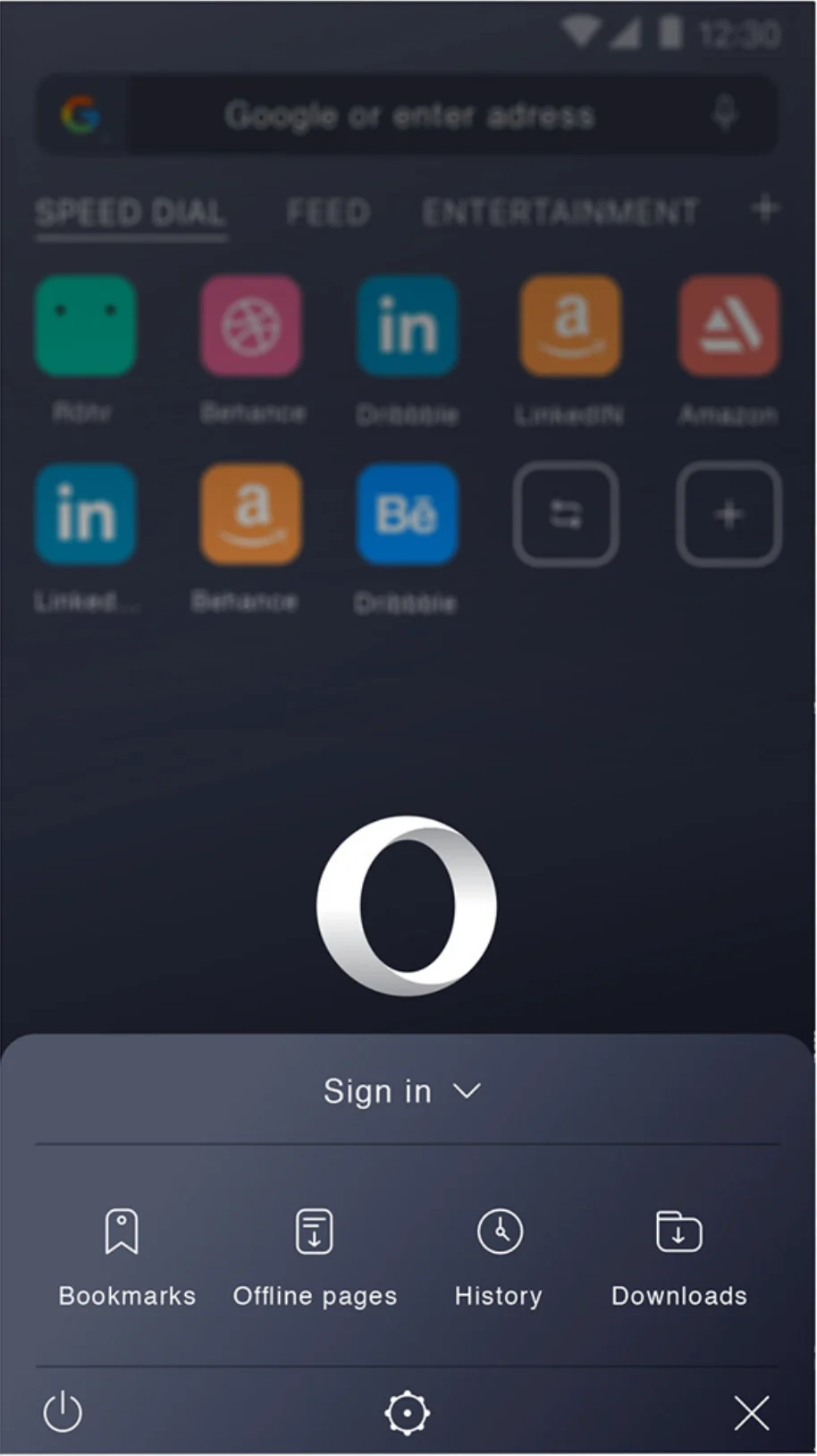 Opera menu sheet
