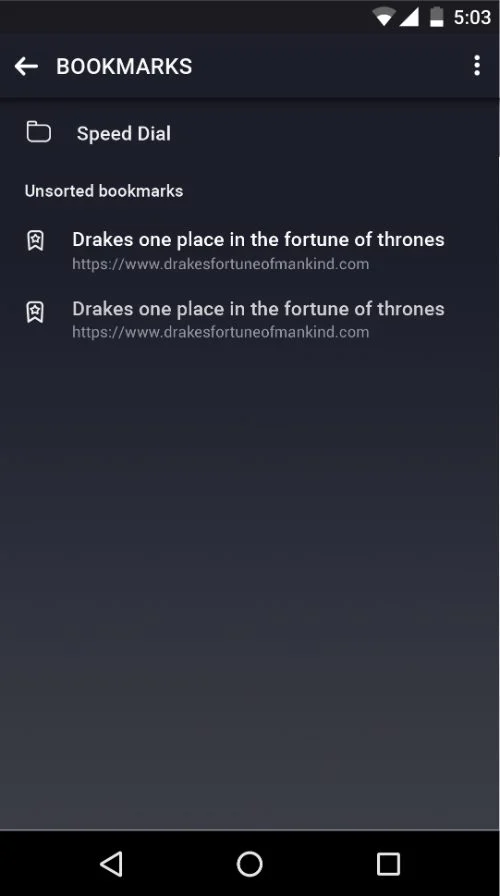 Bookmarks, dark variant